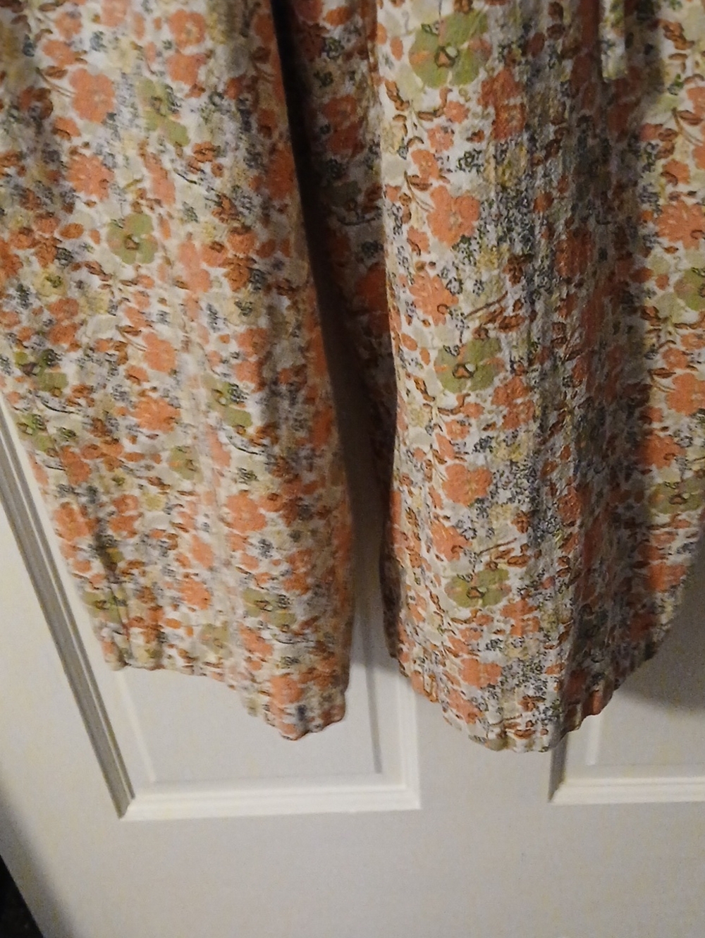 Universal Thread Peach and Olive Floral Button-Up Jumpsuit - Picture 5 of 6